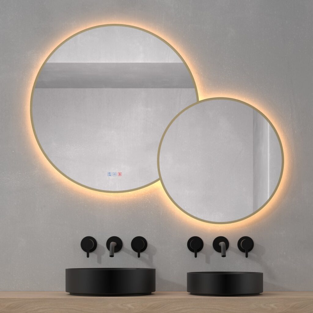 Espejo LED redondo con luz cálida 3000 K