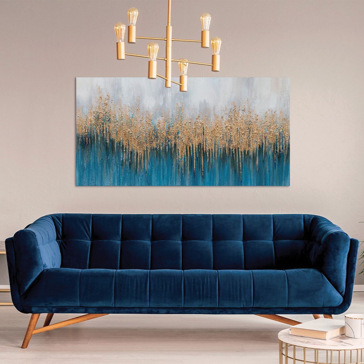 Cuadro Abstracto Moderno Blue Art 150x70 - Imagen 2