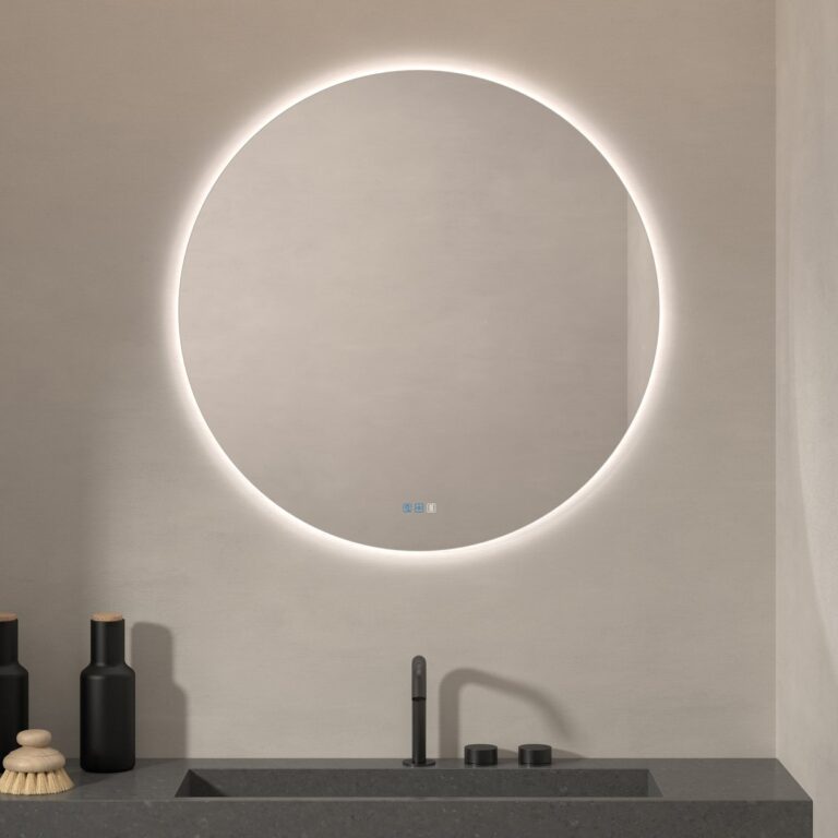 Espejo LED redondo encendido