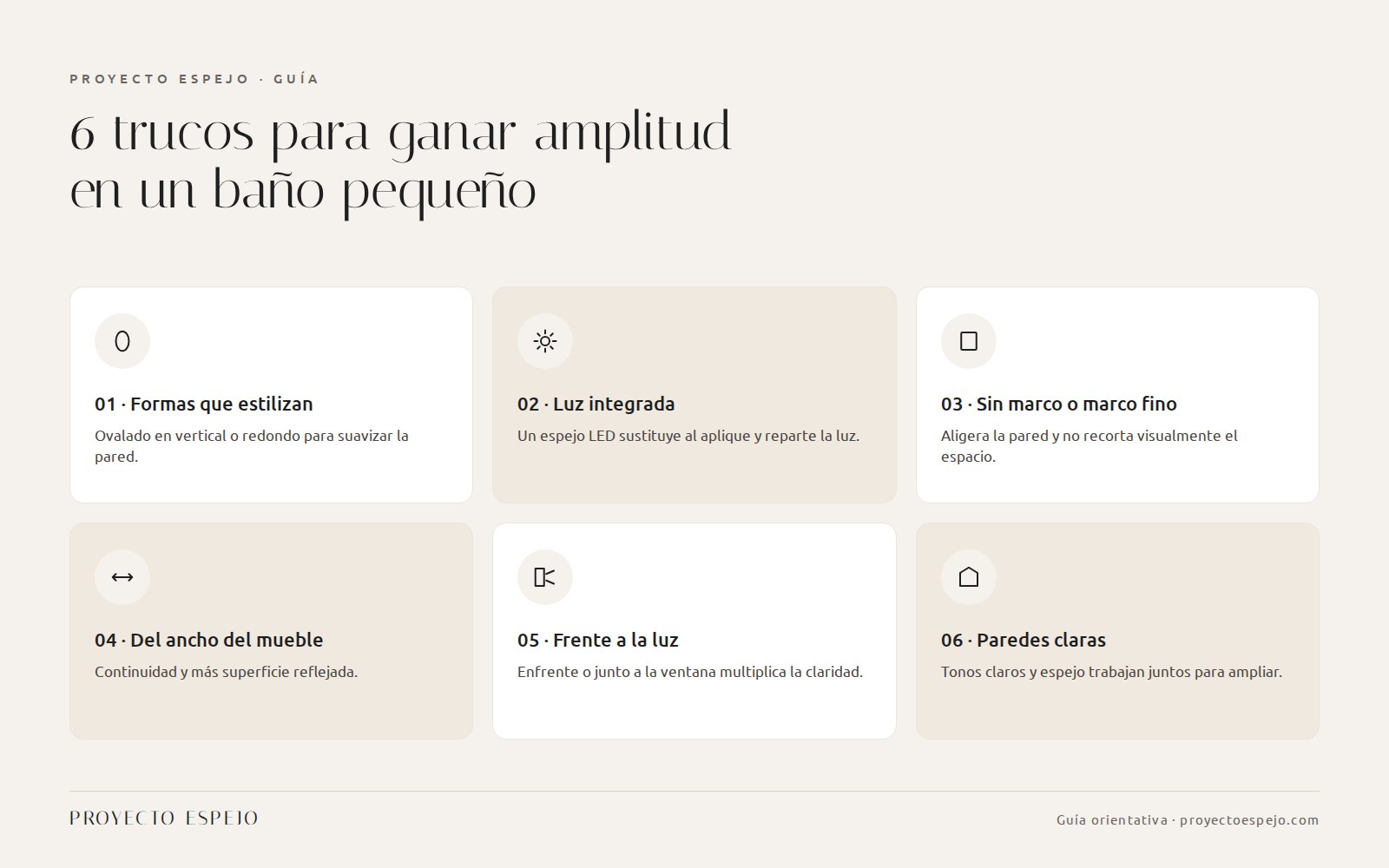 Infografía: 6 trucos con espejos para ganar amplitud en un baño pequeño